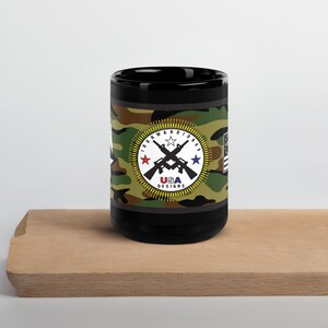 Black Glossy USA Patriot Mug