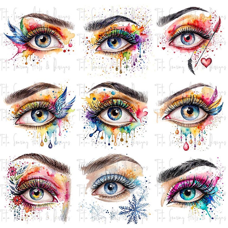 18 Watercolor Eye Clipart, Human Eye Clipart, Printable Watercolor ...