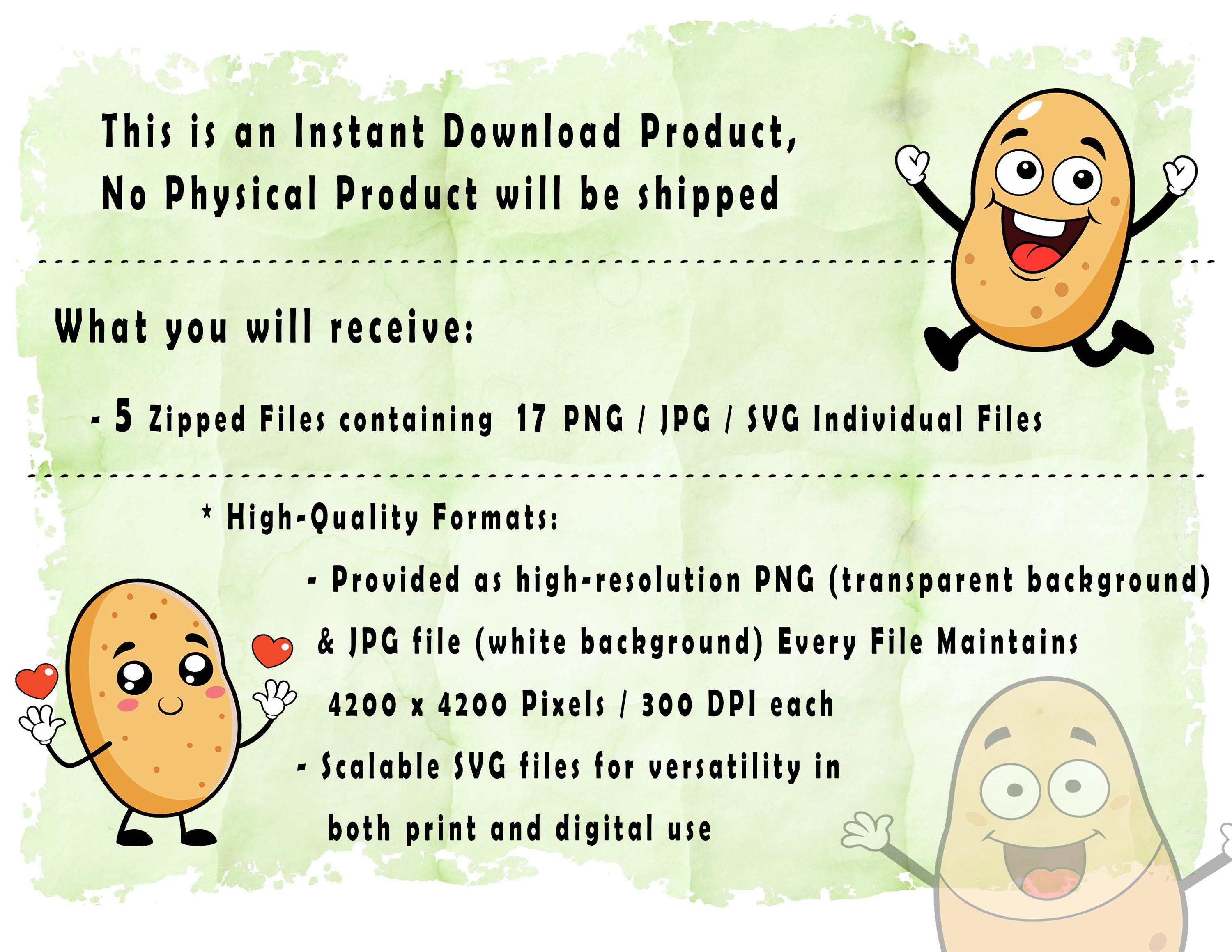 Potato Emotions Clip Art Bundle - Etsy