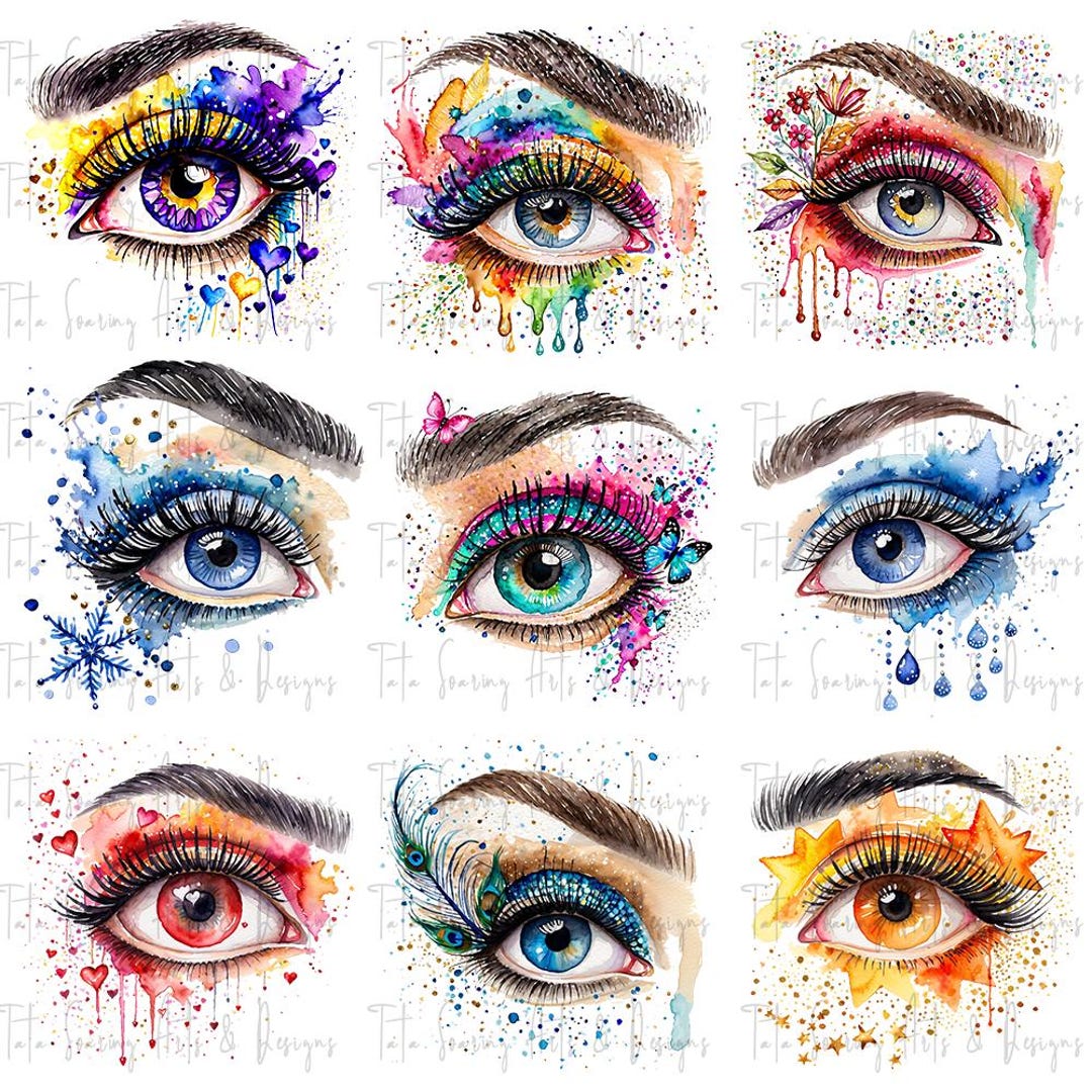 18 Watercolor Eye Clipart, Human Eye Clipart, Printable Watercolor ...