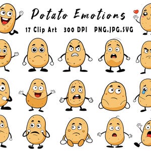 Paquete de imágenes prediseñadas de emociones de patata