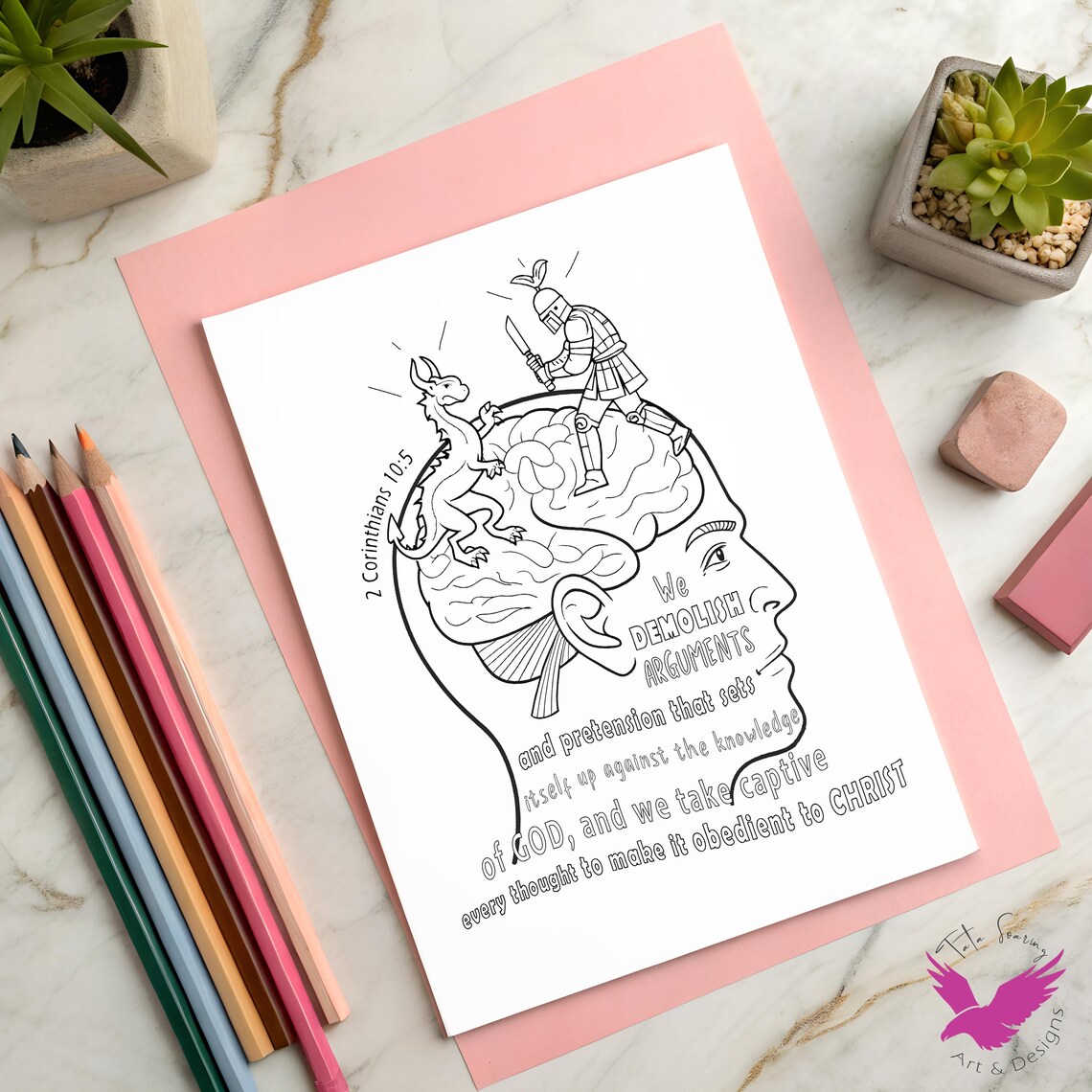 2 Corinthians 10:5 Bible Verse Coloring Page – Christian Kids Activity ...