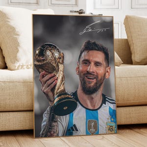 Lionel Messi Poster, Messi Wall World Cup Art, Soccer Bedroom Poster, Messi Fan, Messi Gift, Soccer Gift, Football Player Poster
