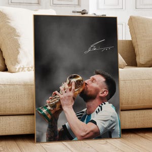 Lionel Messi Poster, Messi World Cup Wall Art, Soccer Bedroom Poster, Messi Fan, Messi Gift, Soccer Gift, Football Player Poster