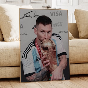Lionel Messi Poster, Messi World Cup Wall Art, Soccer Bedroom Poster, Messi Fan, Messi Gift, Soccer Gift, Football Player Poster
