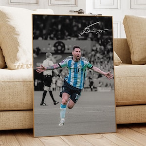 Lionel Messi Poster, Messi Wall Art, Soccer Bedroom Poster, Messi Fan, Messi Gift, Soccer Gift, Football Player Poster