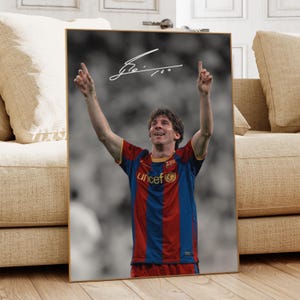 Lionel Messi Poster, Messi Wall Art, Soccer Bedroom Poster, Messi Fan, Messi Gift, Soccer Gift, Football Player Poster