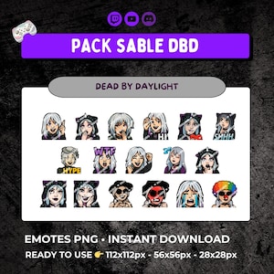 Sable Ward Emotes: Gothic Summer Streamer Set for Twitch, Discord (Digital Download)