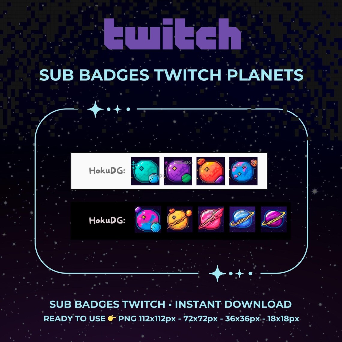 Planet Twitch Sub Badges – Cosmic Subscription Icons for Streamers ...