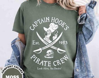 Camiseta de la tripulación pirata del Capitán Garfio de Villanos Est. 1953, Camiseta de Peter Pan de Disneyland Look Alive You Swabs, Viaje familiar a juego a Disneyland 2026