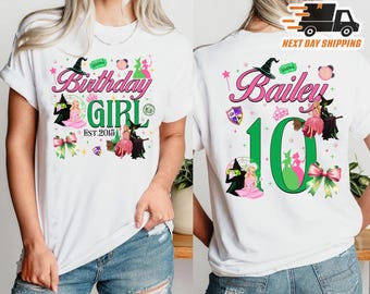 Comfort Personalized Wicked Movie Birthday Girl Shirt, Changed For Good Shirt, Wizard Of Oz Shirt, Custom Wicked Birthday Gifts