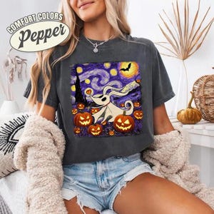 Zero Dog Halloween Starry Night Shirt, Nightmare Before Christmas Tees, Disneyland Spooky Season Shirt, Disneyland Oogie Boogie Bash Shirt Bild 2