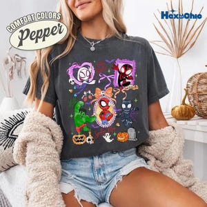 Spidey and Friends Halloween Shirt 2026, Spooky Season Tee, Comfort Colors Disneyland Super Hero Shirt, Gift for Boys, Family matching Tee image 2