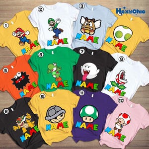Super Mario Halloween Costume Family Shirt, Mario And Friends Party Matching Shirt, Mario Group Shirts, Mario Halloween Costume image 1