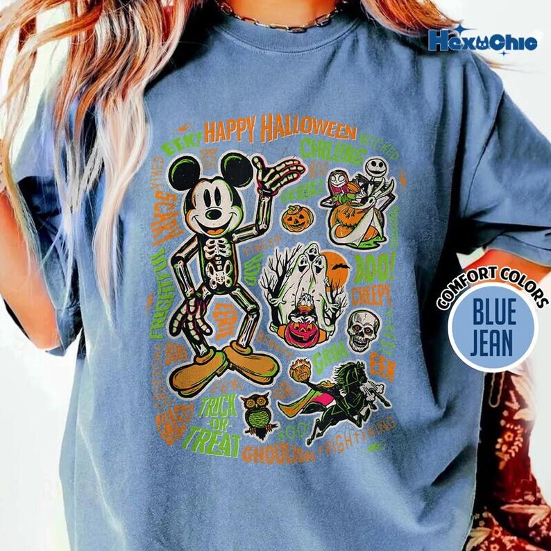 Disneyland 100 Mickey Nightmare Before Christmas Halloween Shirt, Mickey and Minnie Tee, Jack and Sally Shirt, Spooky Season, Pumpkin Shirt Bild 4