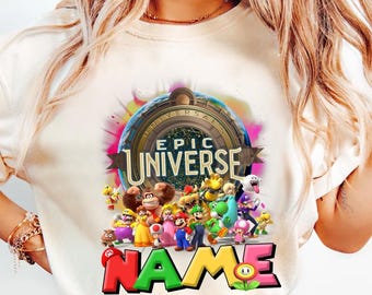 Personalized EpicUniverse Super Mario Shirt, Mario Luigi Princess Peach Birthday Girl, Birthday Boy Tee, Mario Bros Family EpicUniverse 2026