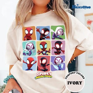 Spidey and His Amazing Friends Shirt, Comfort Colors Disneyland Super Hero Shirt, Gift for Boy, Superhero Birthday Gift zdjęcie 4