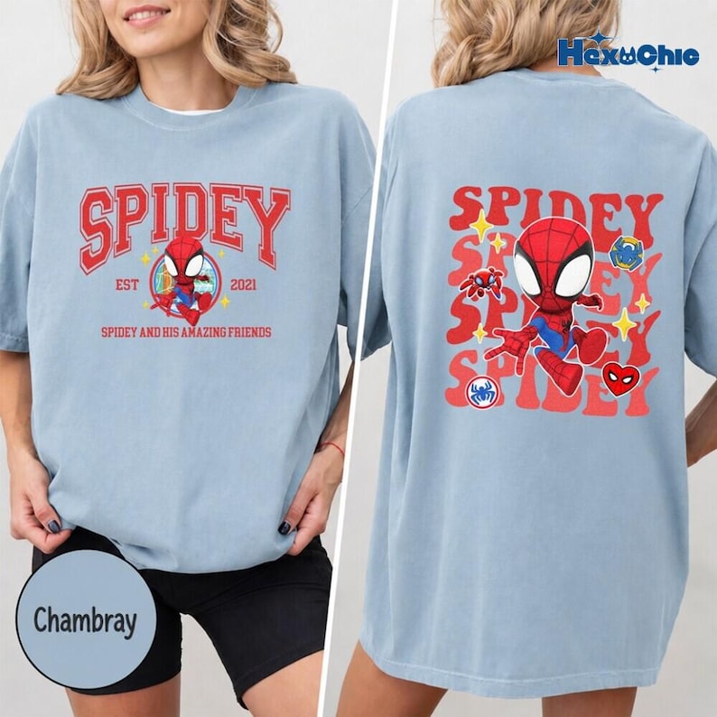 Personalized Spidey and His Amazing Friends Shirt, Ghost Spider Gwen Tee, Miles Morales Spin Shirt, Superhero shirt, Family matching Tee image 3