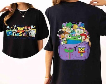 Camiseta de la película Toy Story con personajes de LilyPad, camiseta de Disneyland con Woody, Buzz, Jessie, Rex, Bullseye y LilyPad, camiseta "Tienes un amigo en mí"