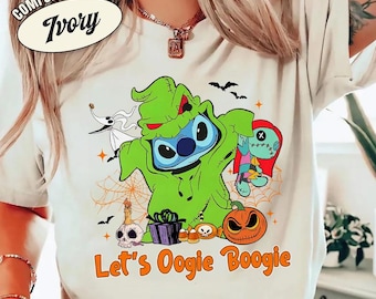 Camiseta Stitch Let's Oogie Boogie Halloween Comfort Colors, Camiseta Stitch Halloween, Truco o trato, Oogie Boogie Bash 2026, Halloween a juego