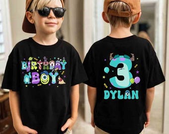Personalized Monster inc Birthday Boy Shirt, Monster Family Birthday Party Shirt, Custom Monster Birthday Shirt, Mike Sully Shirt