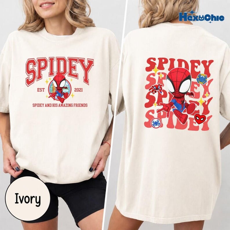 Personalized Spidey and His Amazing Friends Shirt, Ghost Spider Gwen Tee, Miles Morales Spin Shirt, Superhero shirt, Family matching Tee image 2