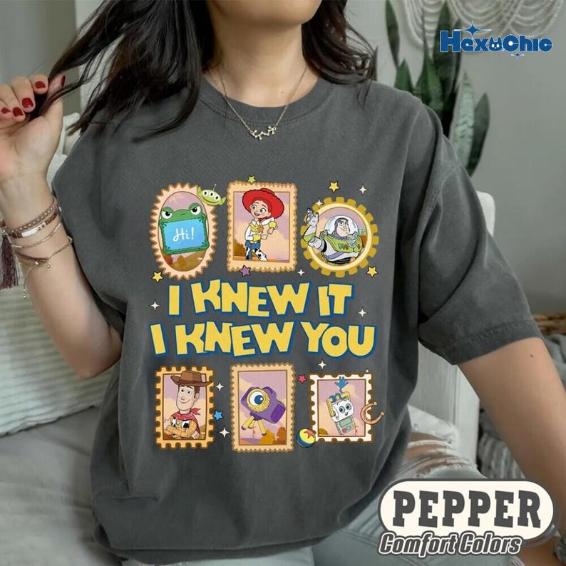 Comfort Colors Toy Story 5 Shirt, I Knew It I Knew You Tee, Retro Toy Story Characters Tee, Disneyland Family Trip Shirt, Gift for Movie Fan image 5
