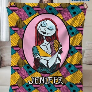 Personalized The Nightmare Before Christmas Blanket, Christmas Gift For Boys And Girls Blanket, Baby Blanket Disneyland Home Decor image 1