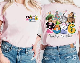 Custom Disneyland Vacation 2026 Comfort Colors Shirt, Mickey And Friends Family Vacation Tee, Disneyland Trip 2026 Shirt, Walt Disneyworld