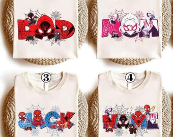 Camiseta a juego para la familia de Spiderman y sus increíbles amigos, camiseta temática de Spiderman, camiseta para fiestas de superhéroes, regalo de cumpleaños de Spidey