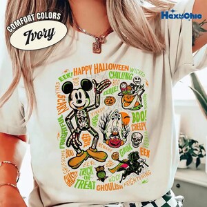 Disneyland 100 Mickey Nightmare Before Christmas Halloween Shirt, Mickey and Minnie Tee, Jack and Sally Shirt, Spooky Season, Pumpkin Shirt Bild 1