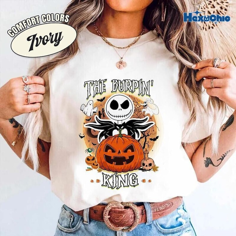 Jack And Sally Shirt, Disney Halloween Nightmare Before Christmas Shirt, Nightmare Before Halloween, Jack Skellington The Pumpkin Shirt image 1