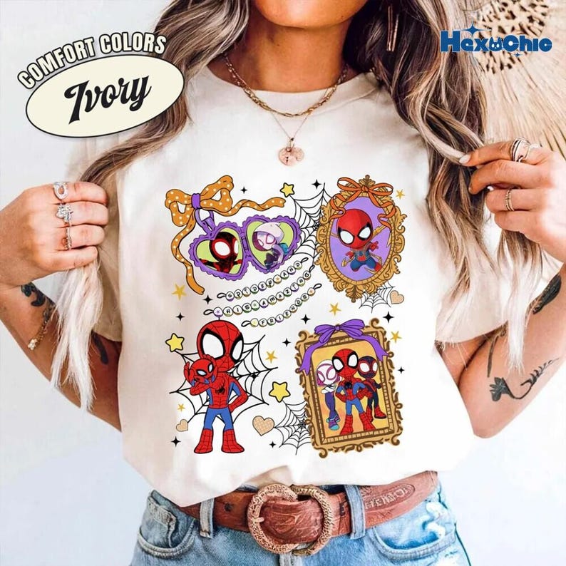 Disneyland Spider Movie Shirt, Comfort Colors Halloween Tee 2026, Retro Spidey Halloween Shirt, Spooky Season Shirt, Halloween Costume Tee immagine 1