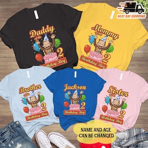 Comfort Curious George Birthday Shirt, Personalized Curious George Birthday Shirt, Custom Birthday Shirt, Curious George Family