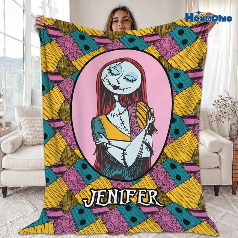 Personalized The Nightmare Before Christmas Blanket, Christmas Gift For Boys And Girls Blanket, Baby Blanket Disneyland Home Decor image 2