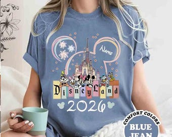 Comfort Colors Disneyland 2026 Trip Shirt, Mickey And Friends Family Shirt, Custom Mouse Ear Castle Fireworks Tee, Family Vacation Matching