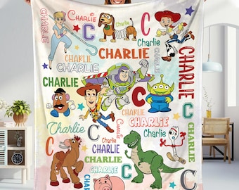 Personalized Toy Story Blanket, Disneyland Toy Story Fleece Blanket, Woody Buzz Lightyear Blanket, Birthday Boy Gift, Custom Name Blanket