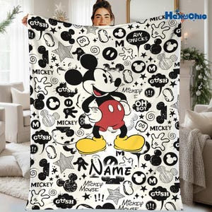 Personalized Wdw Mickey Classic Blanket, Mickey Mouse Blanket, Mickey Blanket Chirstmas Gift, Cartoon Fleece Blanket, Magic Kingdom Quilt image 3