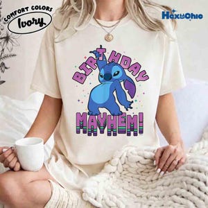 Personalized Stitch and Lilo Birthday Shirt, Disneyland Stitch Birthday Sweatshirt, Custom Stitch Birthday Shirt, WDW Family Vacation Tee image 1