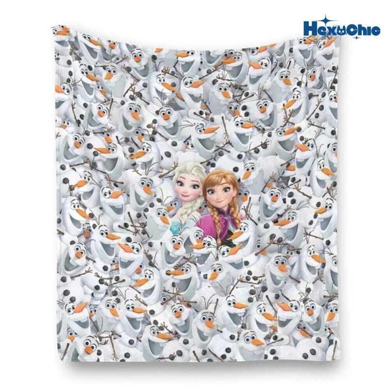 Disneyland Frozen Olaf Soft Warm Single-Side Printing Flannel Fleece Blanket, Elsa Blanket, Frozen Blanket, Frozen Movie Blanket image 1