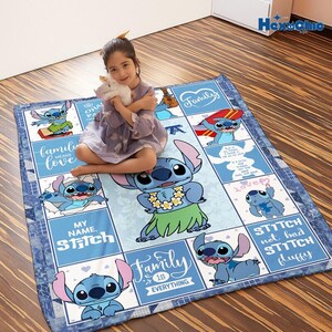 Personalized Disneyland Stitch Blanket, Disneyland Lilo Stitch Fleece Blanket, Magic Kingdom Throw Blanket, Disneyworld Birthday Gift immagine 3