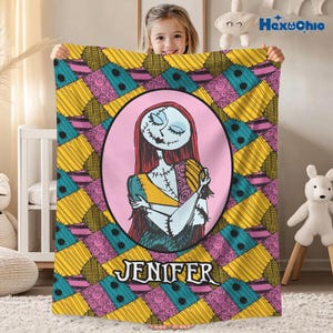 Personalized The Nightmare Before Christmas Blanket, Christmas Gift For Boys And Girls Blanket, Baby Blanket Disneyland Home Decor image 3