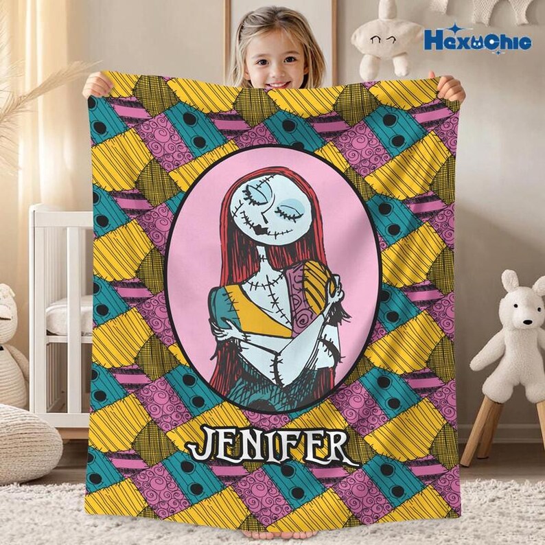 Personalized The Nightmare Before Christmas Blanket, Christmas Gift For Boys And Girls Blanket, Baby Blanket Disneyland Home Decor image 3