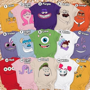 Monster Inc Characters Big Face Costume Comfort Shirt, Disneyland Family Matching T-shirt, Mike Sully Celia Roz, Disneyland Halloween Trip
