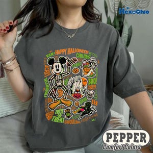 Disneyland 100 Mickey Nightmare Before Christmas Halloween Shirt, Mickey and Minnie Tee, Jack and Sally Shirt, Spooky Season, Pumpkin Shirt Bild 3