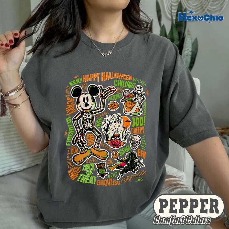 Disneyland 100 Mickey Nightmare Before Christmas Halloween Shirt, Mickey and Minnie Tee, Jack and Sally Shirt, Spooky Season, Pumpkin Shirt Bild 3