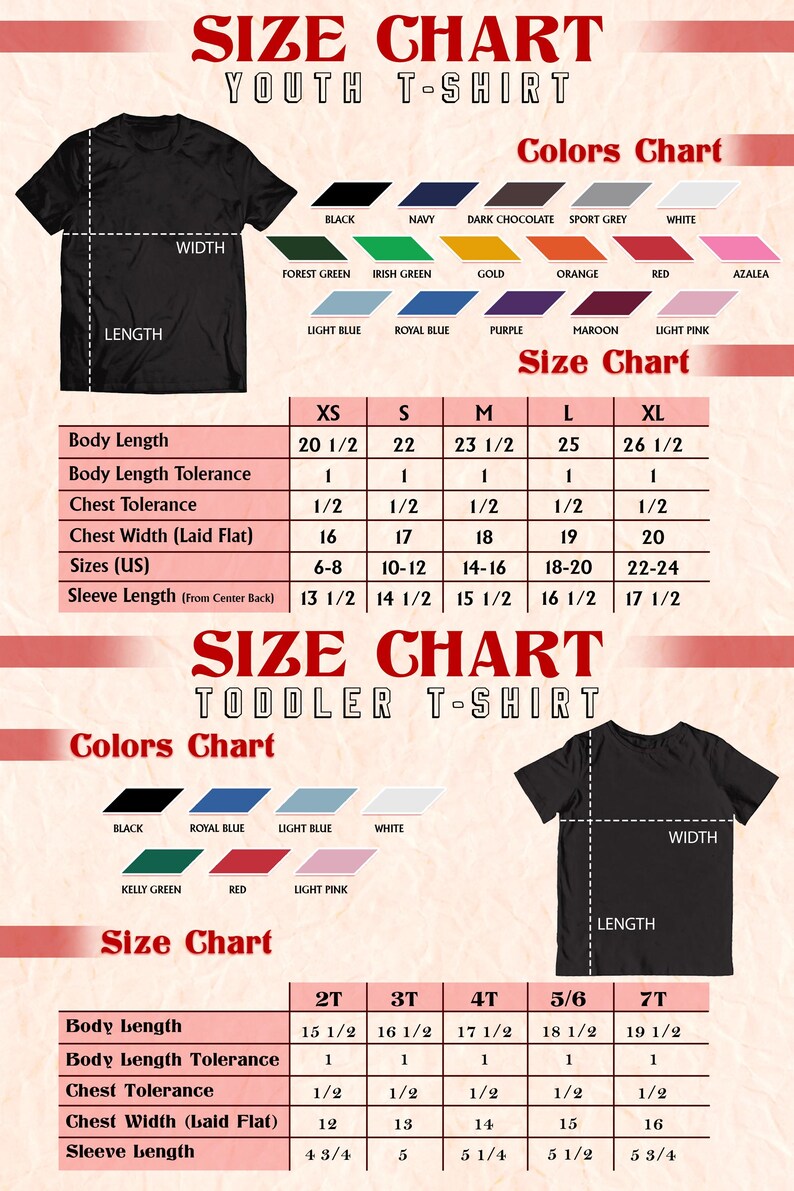 the size chart of a t - shirt for men and women