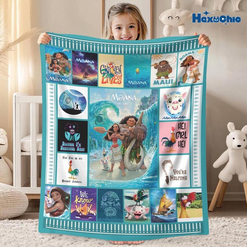 Moana Fleece Blanket, Moana Princess Blanket, Moana Cartoon Throw Blanket For Couch Sofa, Birthday Gifts For Daughter, Christmas Gift 画像 3