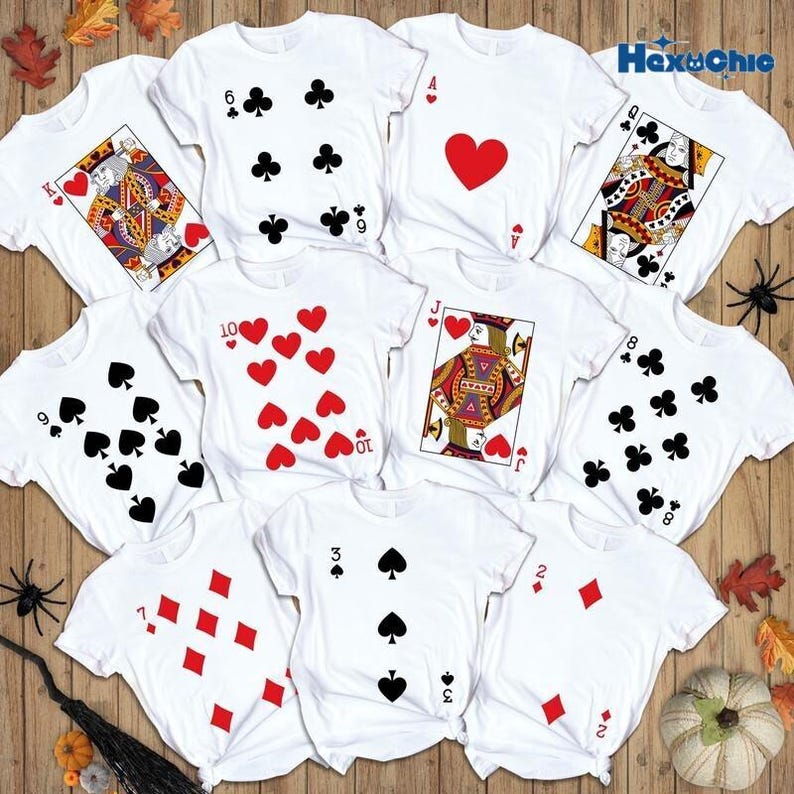 Deck Of Cards Halloween Costumes Shirt, Playing Card Deck Halloween Group, Halloween Family Matching, Funny Card Game Shirt, Halloween Party image 1