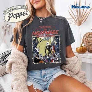Vintage Halloween Jack And Sally Oogie Boogie Lock Shock Barrel Shirt, Nightmare Before Christmas Shirt, Disneyland Lock Shock Barrel Shirt image 1